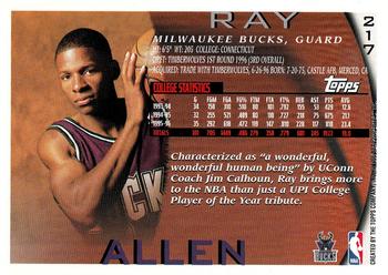 1997 Kenner/Topps/Upper Deck Starting Lineup Cards #217 Ray Allen Back