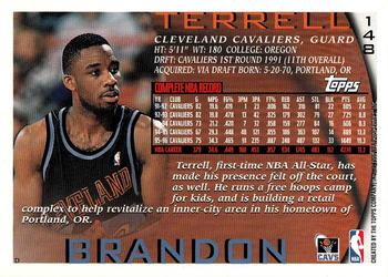 1997 Kenner/Topps/Upper Deck Starting Lineup Cards #148 Terrell Brandon Back