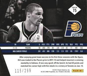 2011-12 Panini Limited #75 George Hill Back