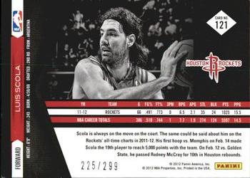 2011-12 Panini Limited #121 Luis Scola Back
