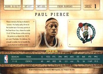 2011-12 Panini Gold Standard #1 Paul Pierce Back