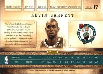 2011-12 Panini Gold Standard #17 Kevin Garnett Back