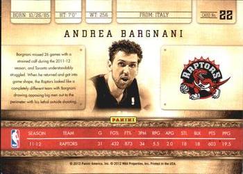 2011-12 Panini Gold Standard #22 Andrea Bargnani Back