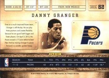 2011-12 Panini Gold Standard #62 Danny Granger Back