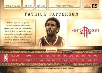 2011-12 Panini Gold Standard #85 Patrick Patterson Back