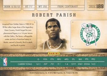 2011-12 Panini Gold Standard #189 Robert Parish Back