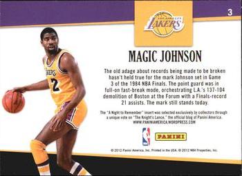 2011-12 Hoops - A Night to Remember #3 Magic Johnson Back