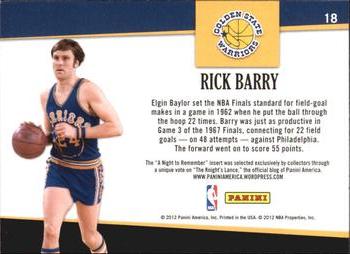 2011-12 Hoops - A Night to Remember #18 Rick Barry Back