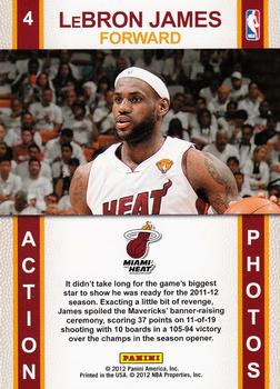 2011-12 Hoops - Action Photos #4 LeBron James Back