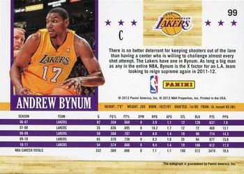 2011-12 Hoops - Autographs #99 Andrew Bynum Back