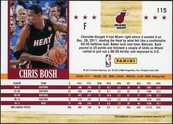 2011-12 Hoops - Autographs #115 Chris Bosh Back