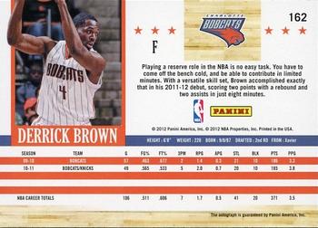 2011-12 Hoops - Autographs #162 Derrick Brown Back
