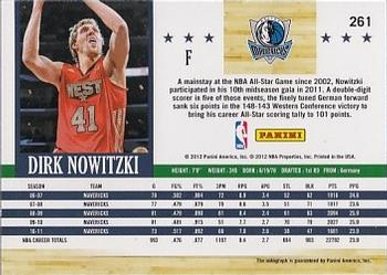 2011-12 Hoops - Autographs #261 Dirk Nowitzki Back