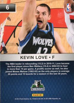 2011-12 Hoops - Bigs #6 Kevin Love Back