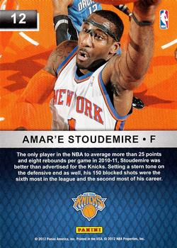 2011-12 Hoops - Bigs #12 Amare Stoudemire Back