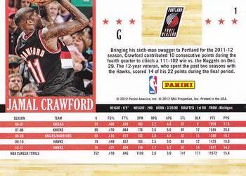 2011-12 Hoops - Glossy #1 Jamal Crawford Back
