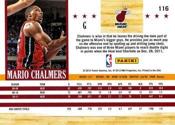 2011-12 Hoops - Glossy #116 Mario Chalmers Back