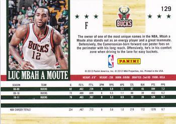 2011-12 Hoops - Glossy #129 Luc Richard Mbah a Moute Back