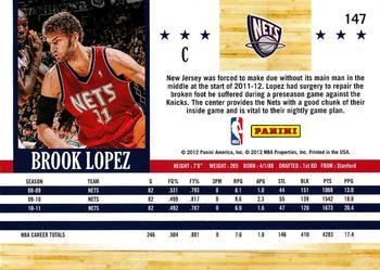 2011-12 Hoops - Glossy #147 Brook Lopez Back