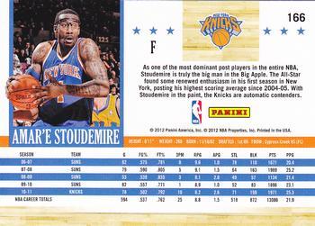 2011-12 Hoops - Glossy #166 Amare Stoudemire Back