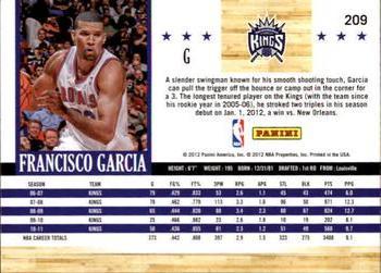 2011-12 Hoops - Glossy #209 Francisco Garcia Back