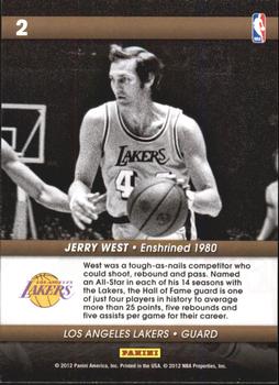 2011-12 Hoops - Hall of Fame Heroes #2 Jerry West Back