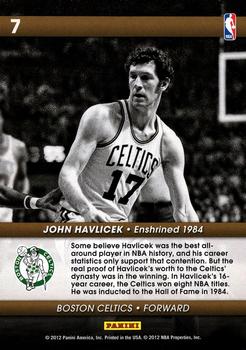 2011-12 Hoops - Hall of Fame Heroes #7 John Havlicek Back