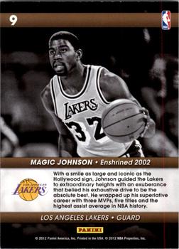 2011-12 Hoops - Hall of Fame Heroes #9 Magic Johnson Back