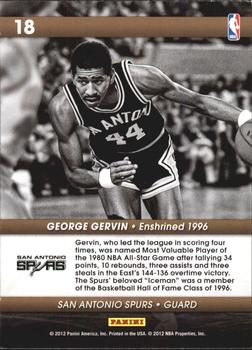 2011-12 Hoops - Hall of Fame Heroes #18 George Gervin Back