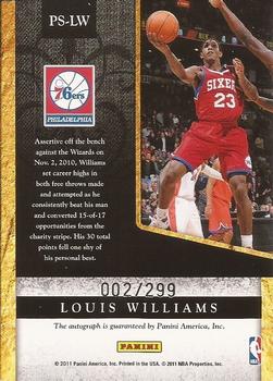 2011-12 Hoops - Private Signings #PS-LW Louis Williams Back