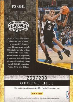 2011-12 Hoops - Private Signings #PS-GHL George Hill Back