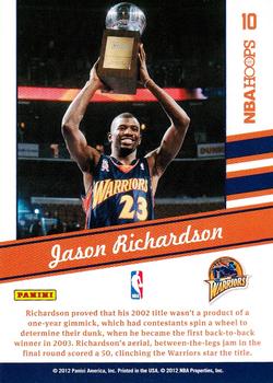 2011-12 Hoops - Slam Dunk Champion #10 Jason Richardson Back