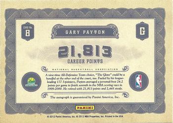 2011-12 Panini Gold Standard - 14K Autographs #8 Gary Payton Back