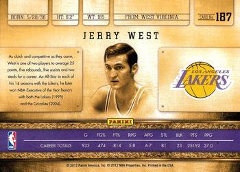 2011-12 Panini Gold Standard - Black Gold #187 Jerry West Back