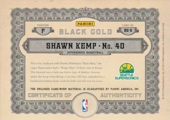 2011-12 Panini Gold Standard - Black Gold Threads #BG-6 Shawn Kemp Back