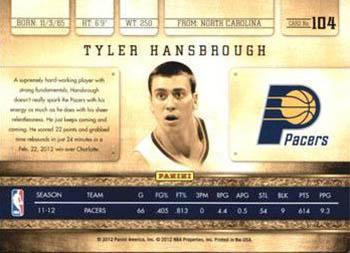 2011-12 Panini Gold Standard - Platinum Gold #104 Tyler Hansbrough Back