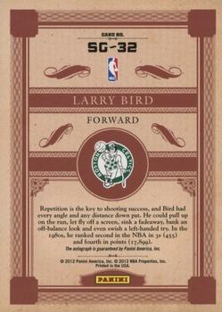 2011-12 Panini Gold Standard - Signs of Gold #SG-32 Larry Bird Back