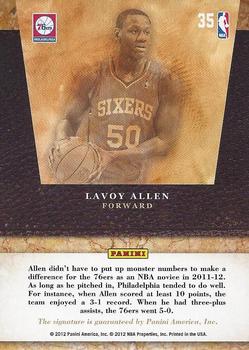 2011-12 Panini Limited - 2011 Draft Pick Redemptions Autographs #35 Lavoy Allen Back