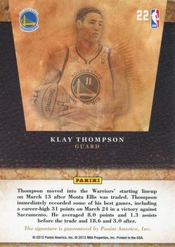 2011-12 Panini Limited - 2011 Draft Pick Redemptions Autographs #22 Klay Thompson Back