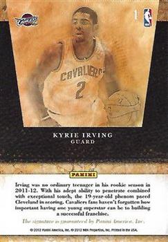 2011-12 Panini Limited - 2011 Draft Pick Redemptions Autographs #1 Kyrie Irving Back