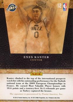2011-12 Panini Limited - 2011 Draft Pick Redemptions Autographs #12 Enes Kanter Back