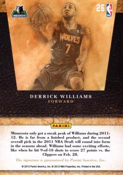 2011-12 Panini Limited - 2011 Draft Pick Redemptions Autographs #26 Derrick Williams Back