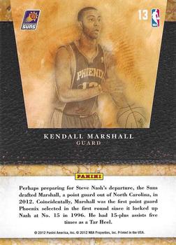 2011-12 Panini Limited - 2012 Draft Pick Redemptions #13 Kendall Marshall Back