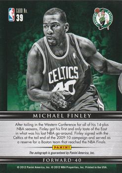 2011-12 Panini Limited - Masterful Marks Signatures #39 Michael Finley Back