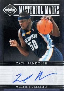 2011-12 Panini Limited - Masterful Marks Signatures #50 Zach Randolph Front