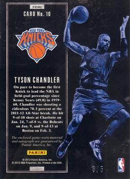 2011-12 Panini Limited - Monikers Materials Prime #10 Tyson Chandler Back