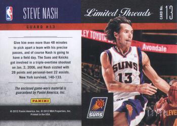 2011-12 Panini Limited - Limited Threads #13 Steve Nash Back