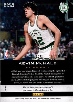 2011-12 Panini Limited - Trophy Case Materials Prime #34 Kevin McHale Back