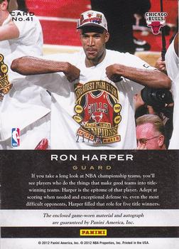2011-12 Panini Limited - Trophy Case Materials Signatures #41 Ron Harper Back