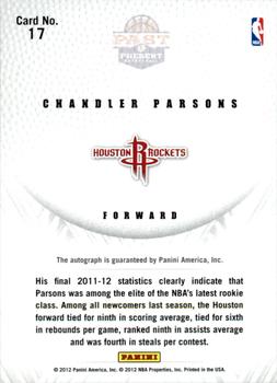 2011-12 Panini Past & Present - 2011 Draft Pick Redemptions Autographs #17 Chandler Parsons Back